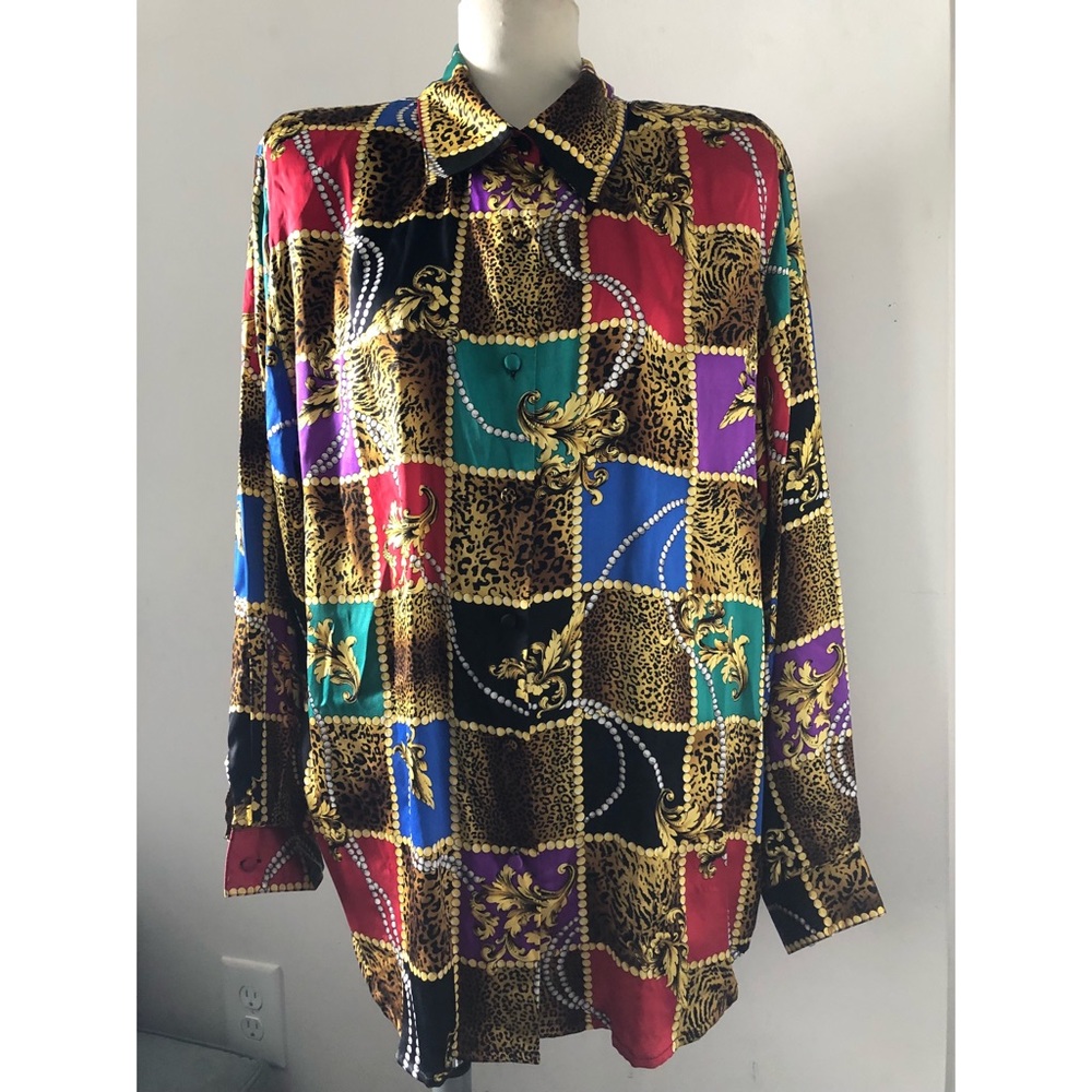 Versace Inspired Silk Button Down